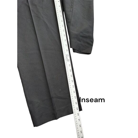 Michael Brandon Mens Black Pinstripe Dress Pants 36x30 Polyester - Picture 6 of 7